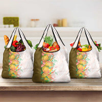 Hawaii Tropical Plant Lenalena Grocery Bag Vibrant Polynesian Pattern