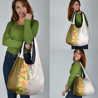 Hawaii Tropical Plant Lenalena Grocery Bag Vibrant Polynesian Pattern