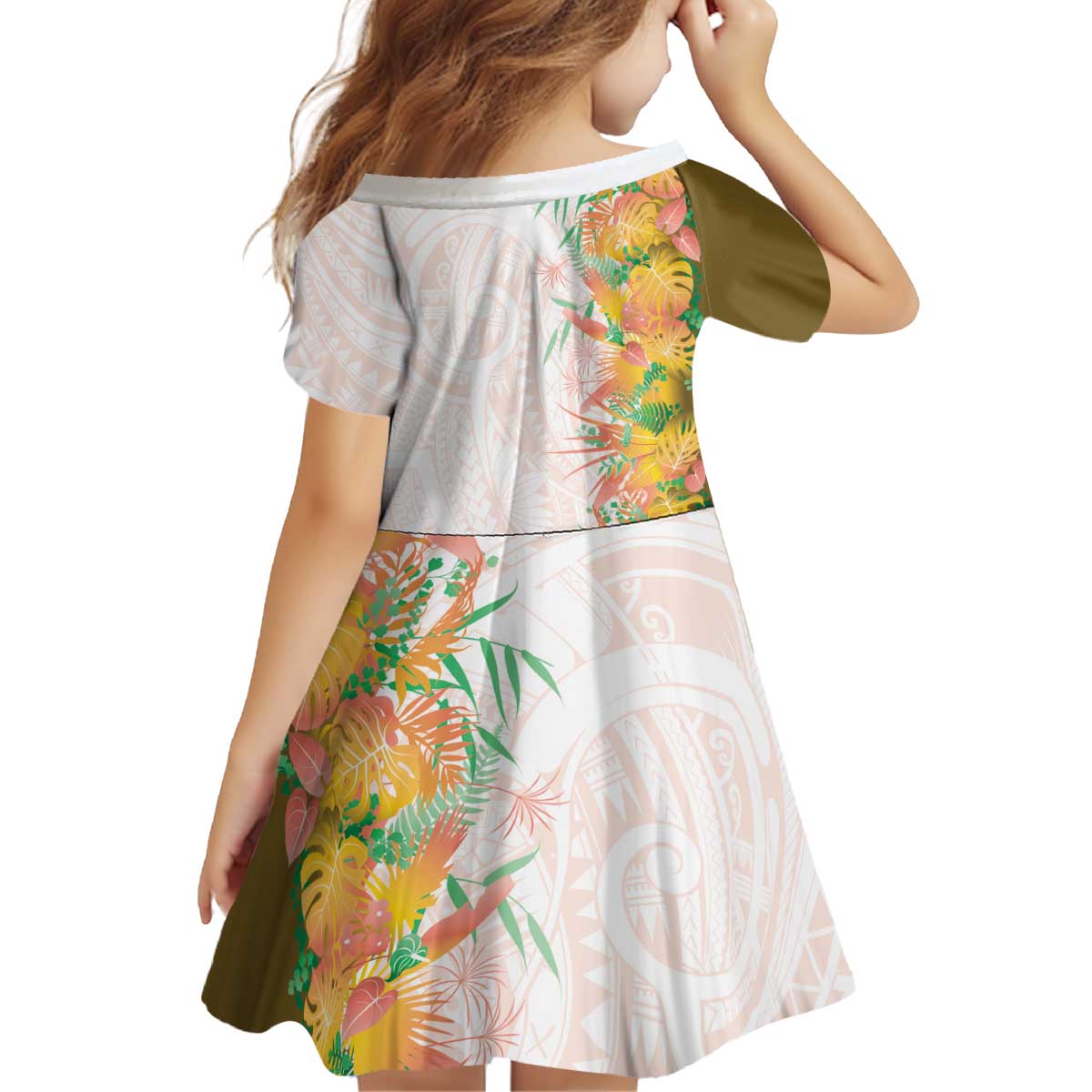 Hawaii Tropical Plant Lenalena Kid Short Sleeve Dress Vibrant Polynesian Pattern LT01 - Polynesian Pride