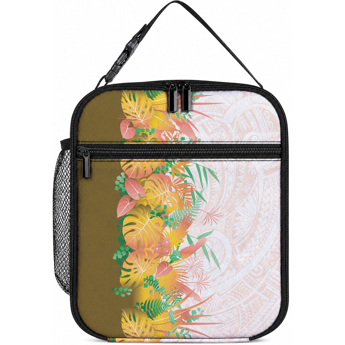 Hawaii Tropical Plant Lenalena Lunch Bag Vibrant Polynesian Pattern