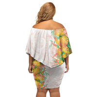 Hawaii Tropical Plant Lenalena Off Shoulder Short Dress Vibrant Polynesian Pattern LT01 - Polynesian Pride