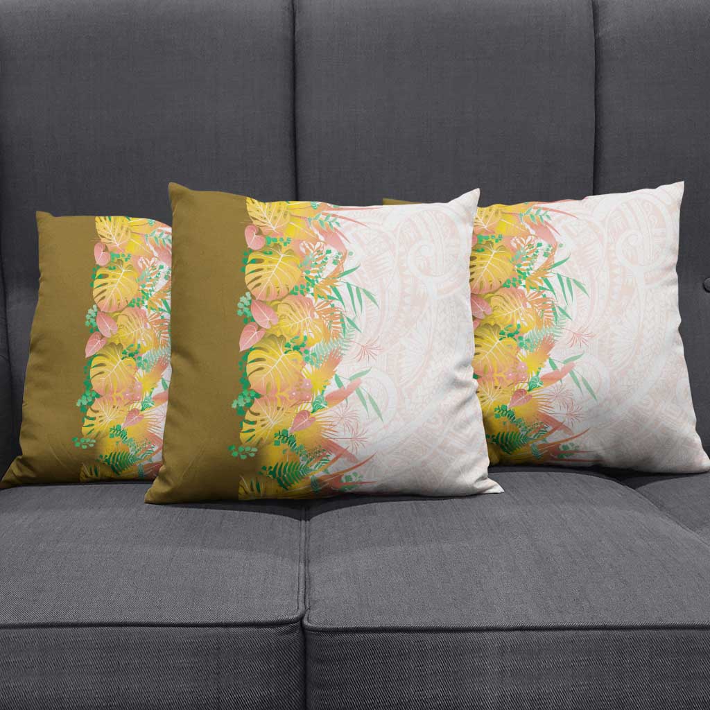 Hawaii Tropical Plant Lenalena Pillow Cover Vibrant Polynesian Pattern