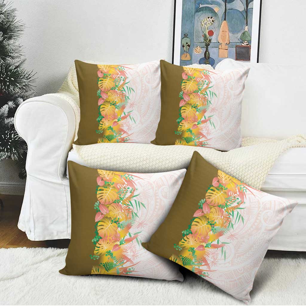 Hawaii Tropical Plant Lenalena Pillow Cover Vibrant Polynesian Pattern