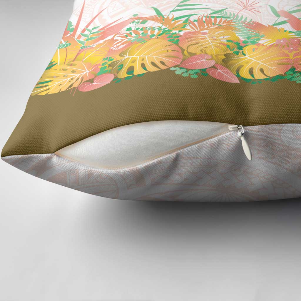 Hawaii Tropical Plant Lenalena Pillow Cover Vibrant Polynesian Pattern