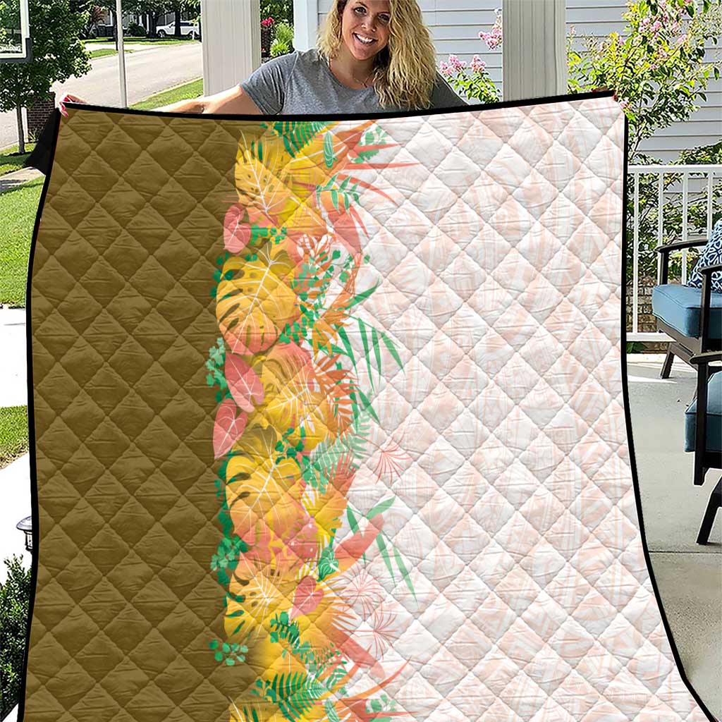 Hawaii Tropical Plant Lenalena Quilt Vibrant Polynesian Pattern
