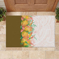 Hawaii Tropical Plant Lenalena Rubber Doormat Vibrant Polynesian Pattern LT01 Yellow - Polynesian Pride