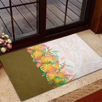 Hawaii Tropical Plant Lenalena Rubber Doormat Vibrant Polynesian Pattern LT01 - Polynesian Pride