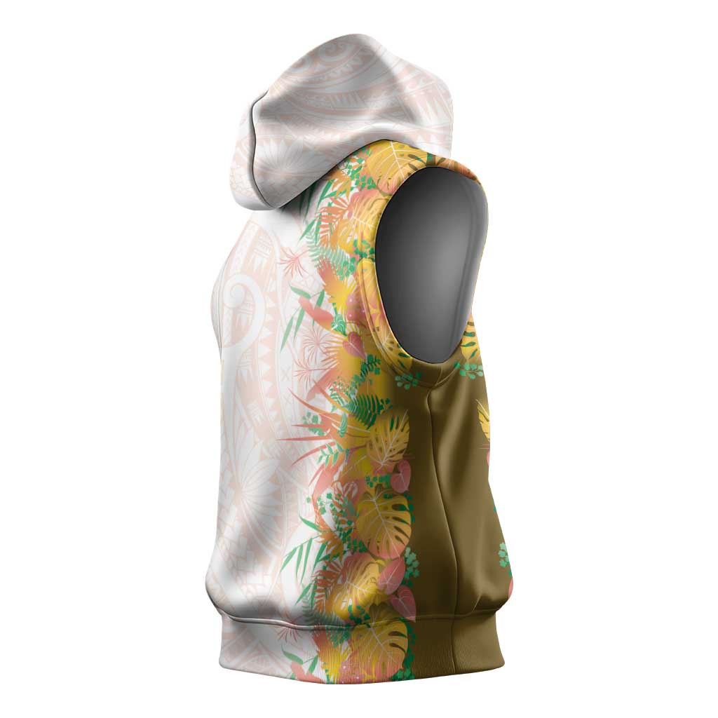 Hawaii Tropical Plant Lenalena Sleeveless Hoodie Vibrant Polynesian Pattern LT01 - Polynesian Pride