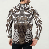 Personalised Maori Kati Mamoe Button Sweatshirt Silver Fern Kowhaiwhai Art LT01 - Polynesian Pride