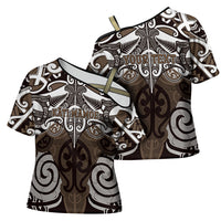 Personalised Maori Kati Mamoe Cross Shoulder Shirt Silver Fern Kowhaiwhai Art LT01 - Polynesian Pride