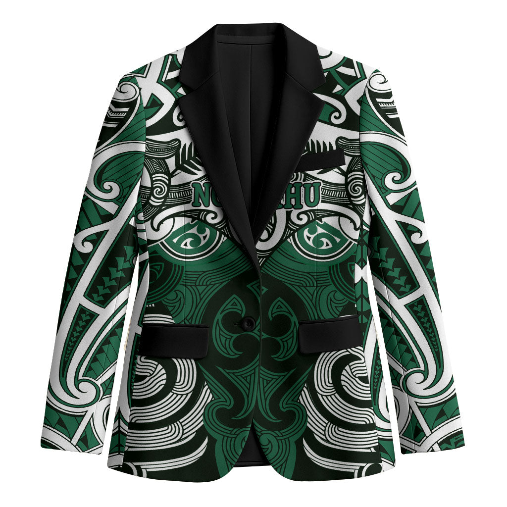 Personalised Maori Ngai Tahu Blazer Silver Fern Kowhaiwhai Art LT01 Unisex Green - Polynesian Pride