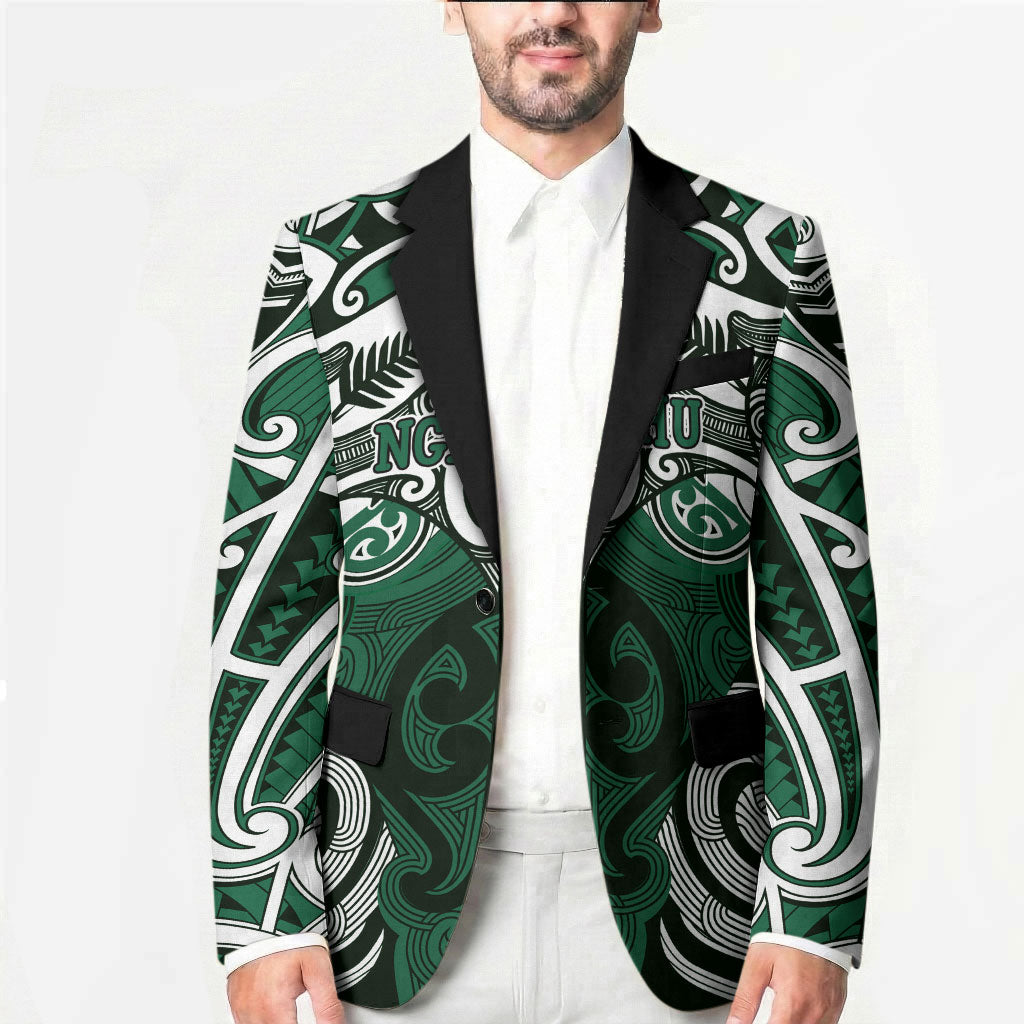 Personalised Maori Ngai Tahu Blazer Silver Fern Kowhaiwhai Art LT01 - Polynesian Pride