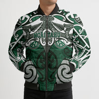 Personalised Maori Ngai Tahu Bomber Puffer Jacket Silver Fern Kowhaiwhai Art LT01 - Polynesian Pride