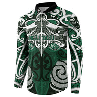Personalised Maori Ngai Tahu Button Sweatshirt Silver Fern Kowhaiwhai Art LT01 - Polynesian Pride