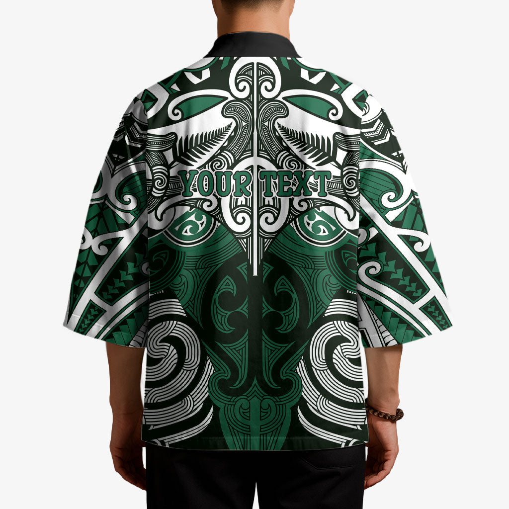 Personalised Maori Ngai Tahu Kimono Silver Fern Kowhaiwhai Art LT01 - Polynesian Pride