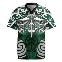 Personalised Maori Ngai Tahu Rugby Jersey Silver Fern Kowhaiwhai Art LT01 Green - Polynesian Pride