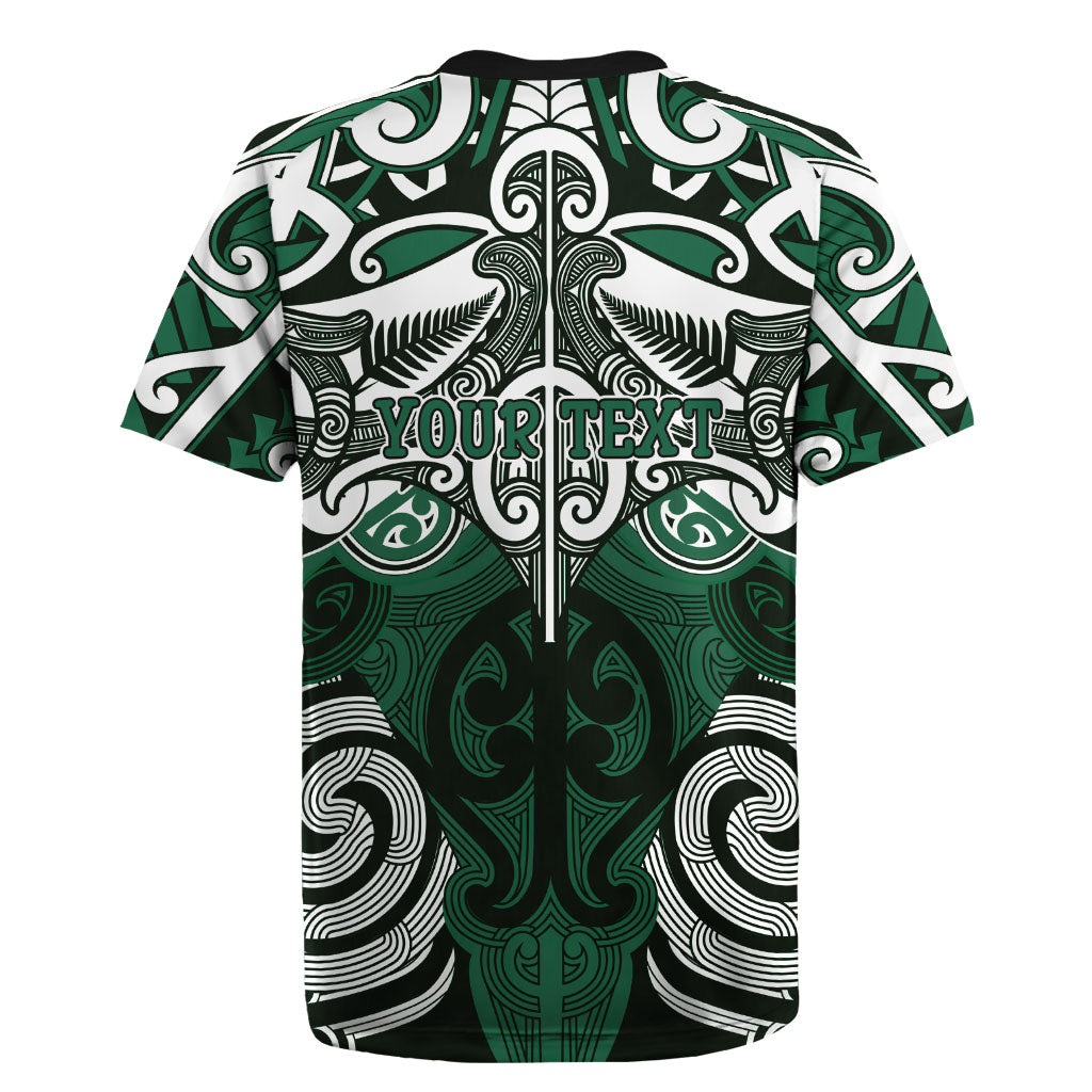 Personalised Maori Ngai Tahu Rugby Jersey Silver Fern Kowhaiwhai Art LT01 - Polynesian Pride