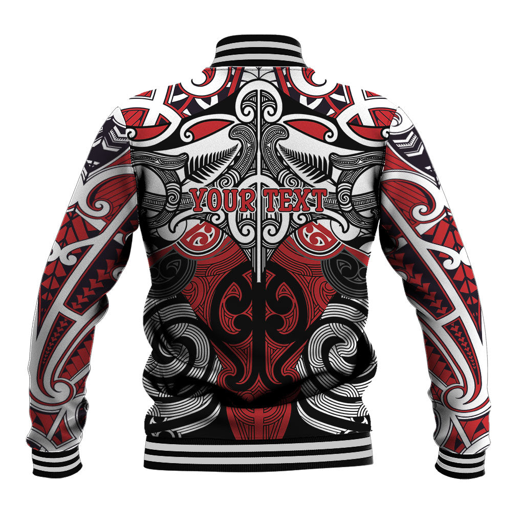 Personalised Maori Ngapuhi Baseball Jacket Silver Fern Kowhaiwhai Art LT01 - Polynesian Pride
