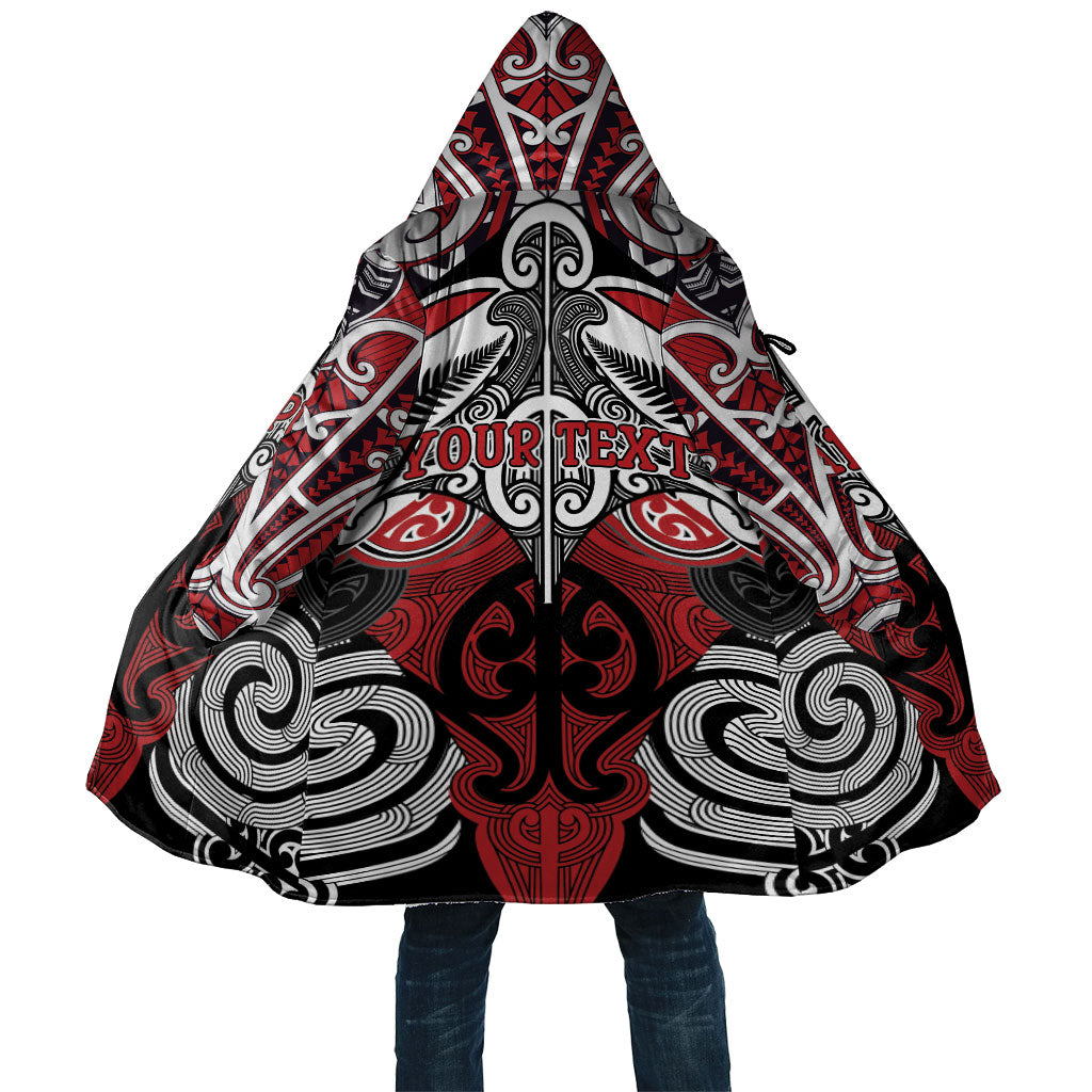 Personalised Maori Ngapuhi Cloak Silver Fern Kowhaiwhai Art LT01 Unisex Red - Polynesian Pride