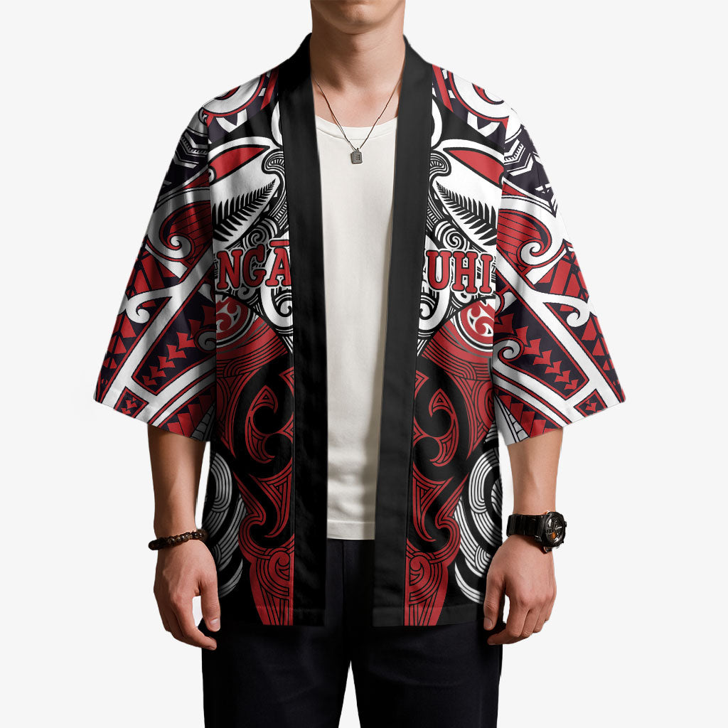 Personalised Maori Ngapuhi Kimono Silver Fern Kowhaiwhai Art LT01 - Polynesian Pride