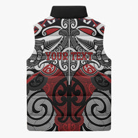 Personalised Maori Ngapuhi Sleeveless Puffer Jacket Silver Fern Kowhaiwhai Art LT01 - Polynesian Pride