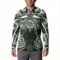 Personalised Maori Ngati Awa Button Sweatshirt Silver Fern Kowhaiwhai Art LT01 - Polynesian Pride