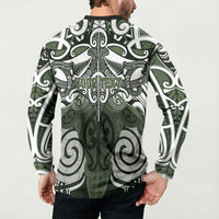 Personalised Maori Ngati Awa Button Sweatshirt Silver Fern Kowhaiwhai Art LT01 - Polynesian Pride