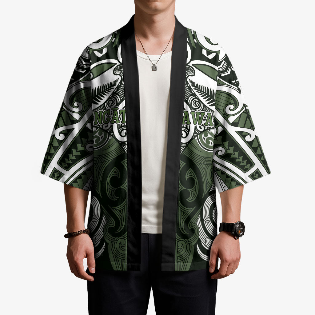 Personalised Maori Ngati Awa Kimono Silver Fern Kowhaiwhai Art LT01 - Polynesian Pride