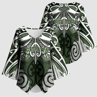 Personalised Maori Ngati Awa Kimono Sleeve Blouse Silver Fern Kowhaiwhai Art LT01 - Polynesian Pride