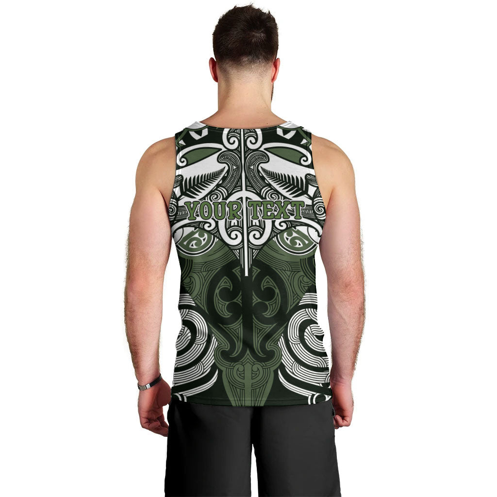Personalised Maori Ngati Awa Men Tank Top Silver Fern Kowhaiwhai Art LT01 - Polynesian Pride