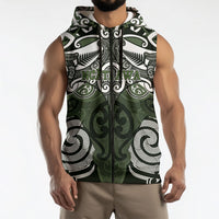 Personalised Maori Ngati Awa Sleeveless Zip Hoodie Silver Fern Kowhaiwhai Art LT01 - Polynesian Pride