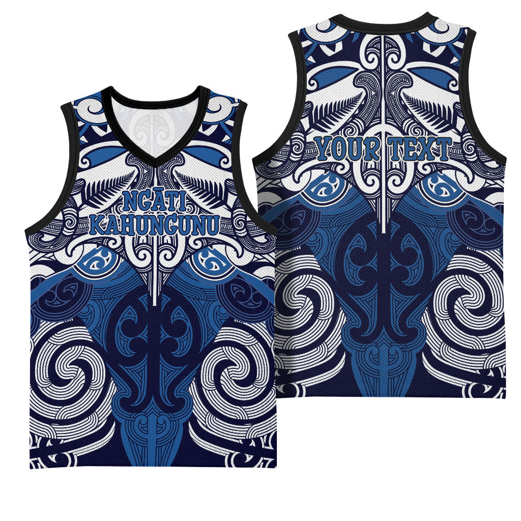 Personalised Maori Ngati Kahungunu Basketball Jersey Silver Fern Kowhaiwhai Art LT01 - Polynesian Pride