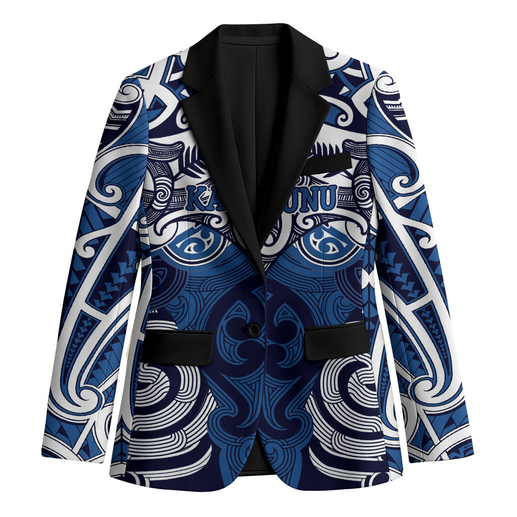 Personalised Maori Ngati Kahungunu Blazer Silver Fern Kowhaiwhai Art LT01 Unisex Blue - Polynesian Pride