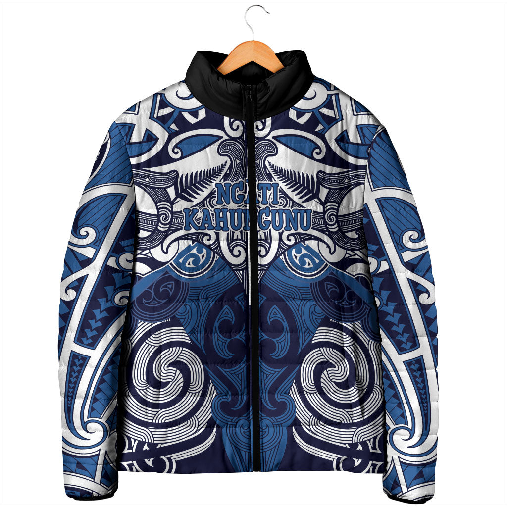 Personalised Maori Ngati Kahungunu Padded Jacket Silver Fern Kowhaiwhai Art LT01 - Polynesian Pride