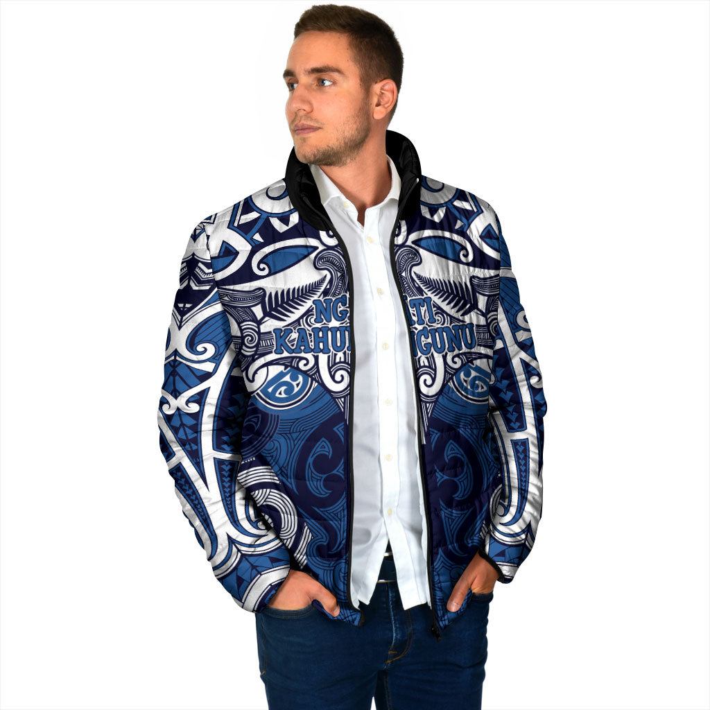 Personalised Maori Ngati Kahungunu Padded Jacket Silver Fern Kowhaiwhai Art LT01 - Polynesian Pride