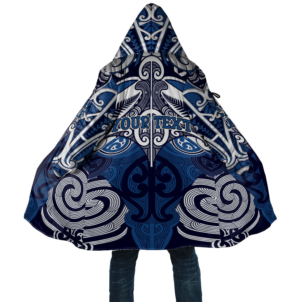 Personalised Maori Ngati Tuwharetoa Cloak Silver Fern Kowhaiwhai Art LT01 Unisex Blue - Polynesian Pride