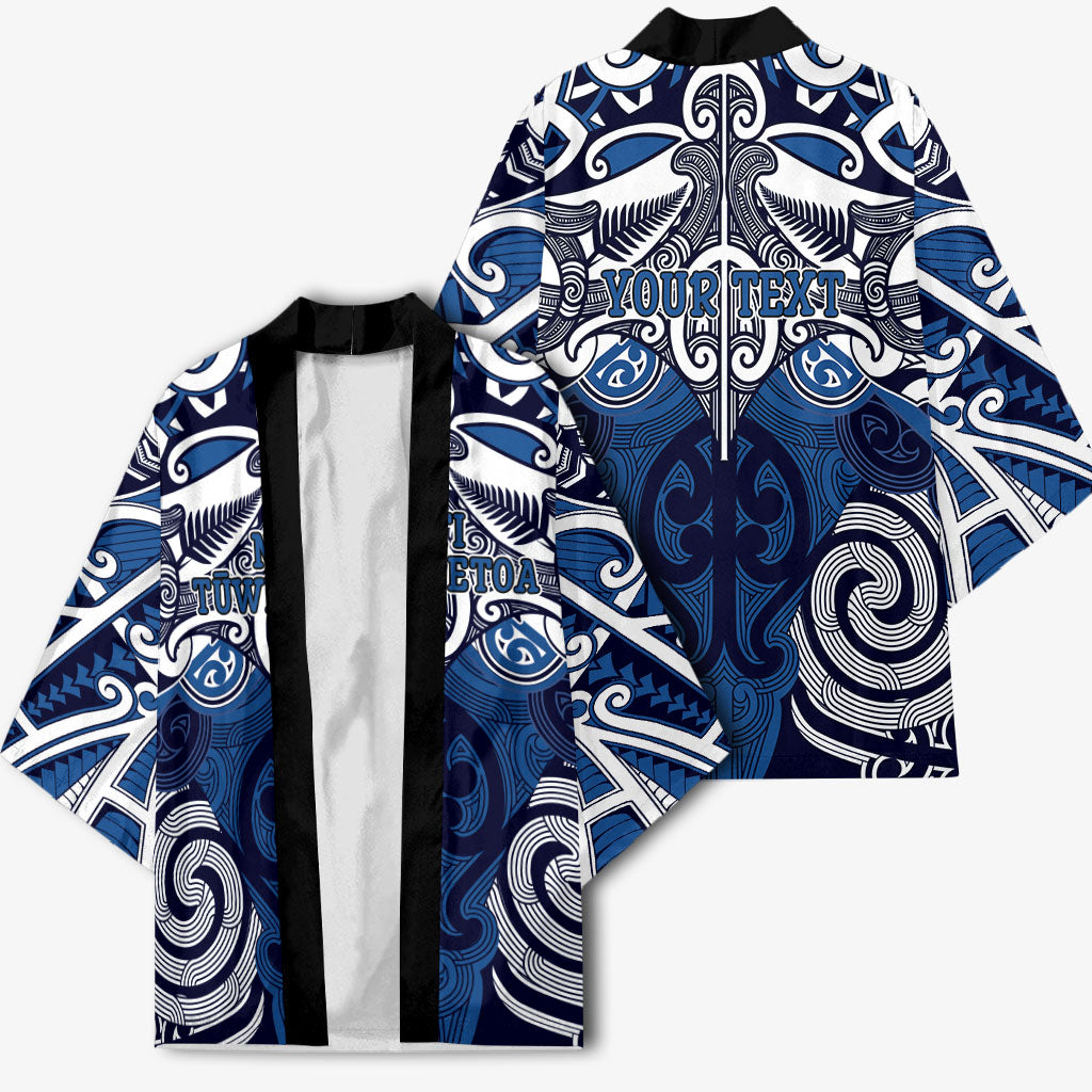 Personalised Maori Ngati Tuwharetoa Kimono Silver Fern Kowhaiwhai Art LT01 - Polynesian Pride