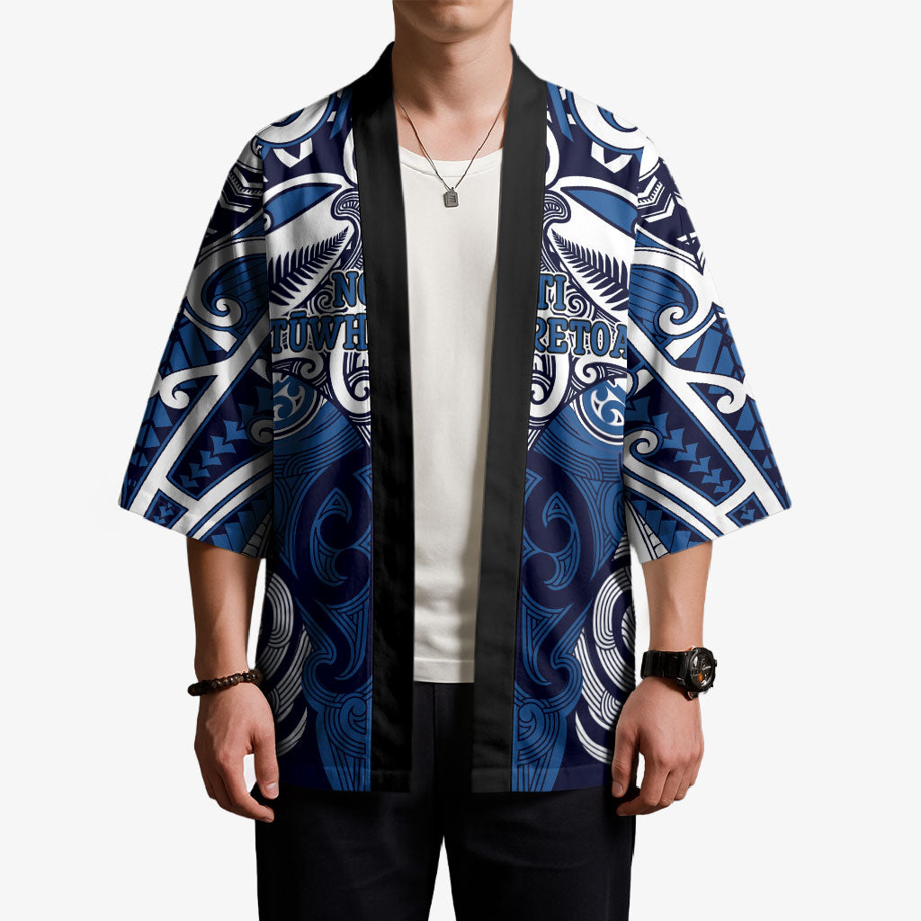 Personalised Maori Ngati Tuwharetoa Kimono Silver Fern Kowhaiwhai Art LT01 - Polynesian Pride