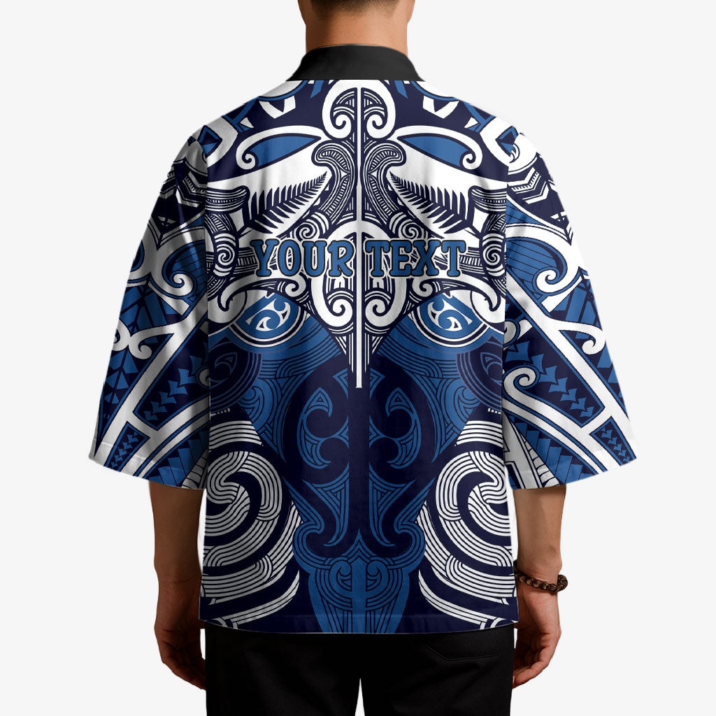 Personalised Maori Ngati Tuwharetoa Kimono Silver Fern Kowhaiwhai Art LT01 - Polynesian Pride