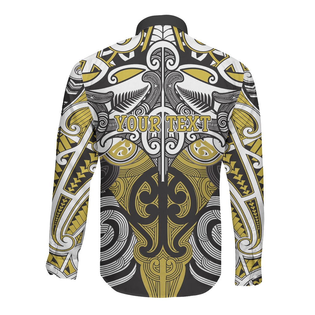 Personalised Maori Ngati Whatua Long Sleeve Button Shirt Silver Fern Kowhaiwhai Art LT01 - Polynesian Pride