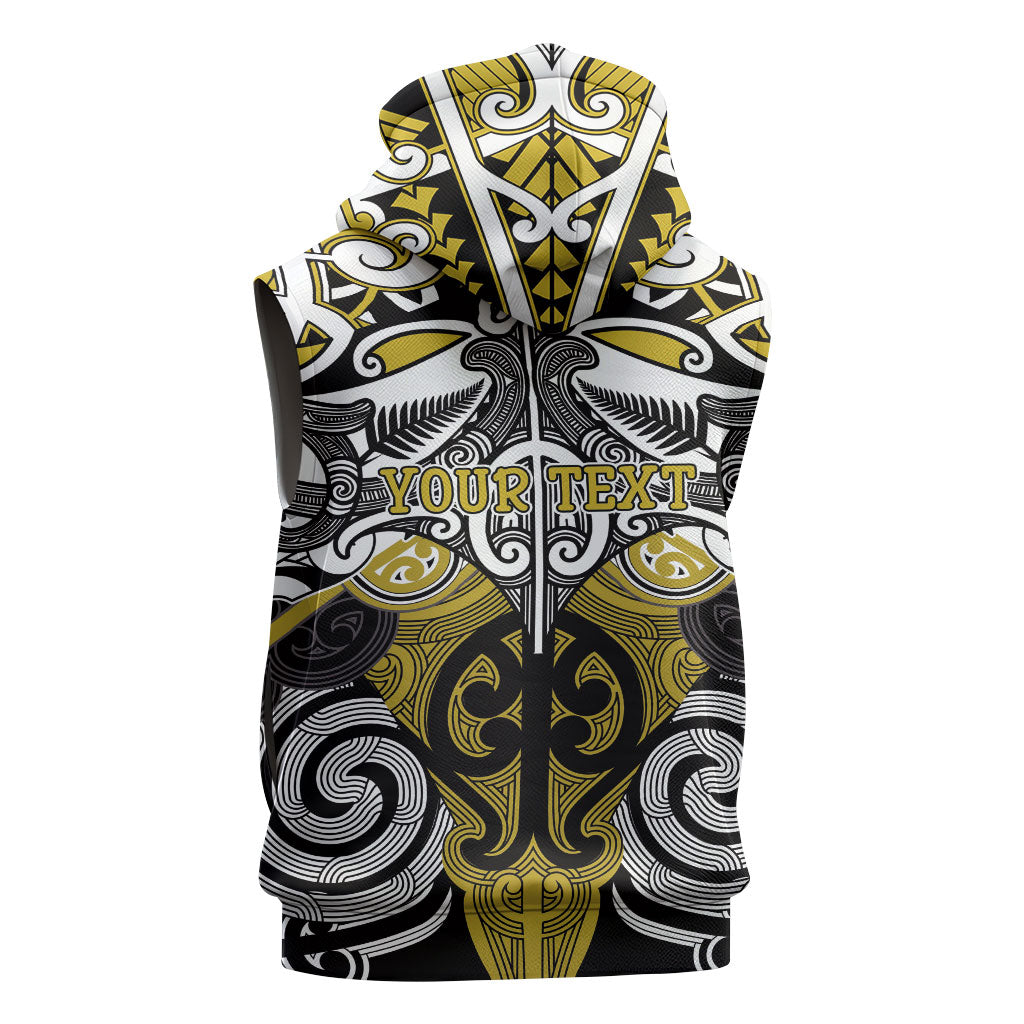 Personalised Maori Ngati Whatua Sleeveless Hoodie Silver Fern Kowhaiwhai Art LT01 - Polynesian Pride