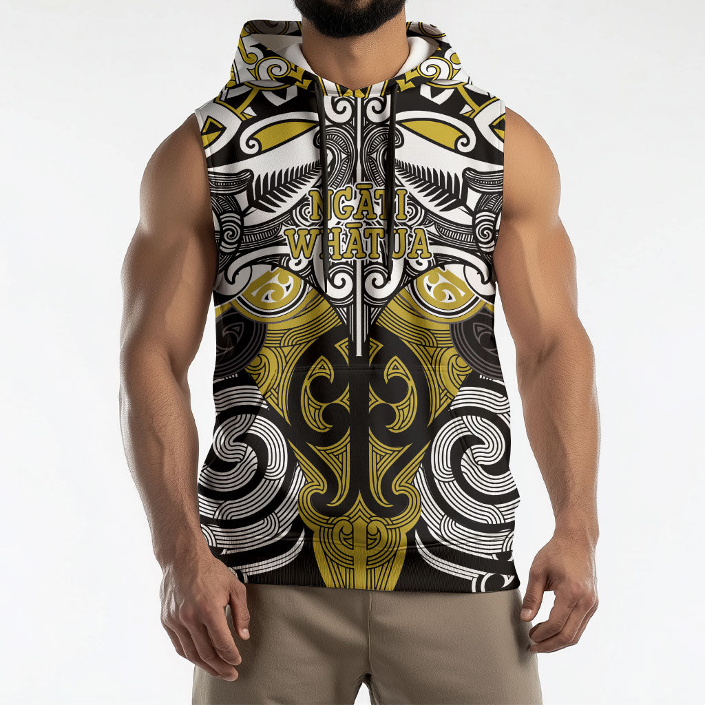 Personalised Maori Ngati Whatua Sleeveless Hoodie Silver Fern Kowhaiwhai Art LT01 - Polynesian Pride