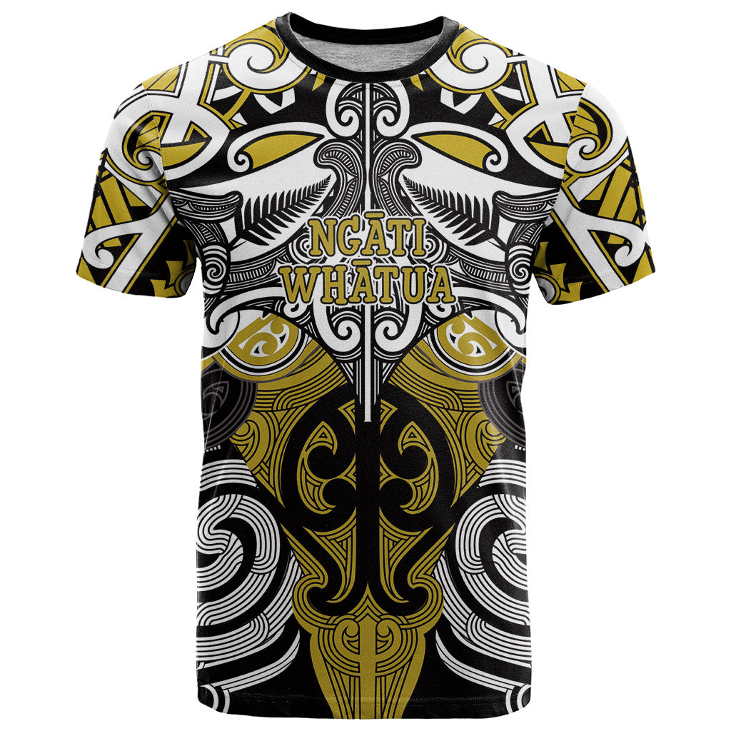 Personalised Maori Ngati Whatua T Shirt Silver Fern Kowhaiwhai Art LT01 Yellow - Polynesian Pride