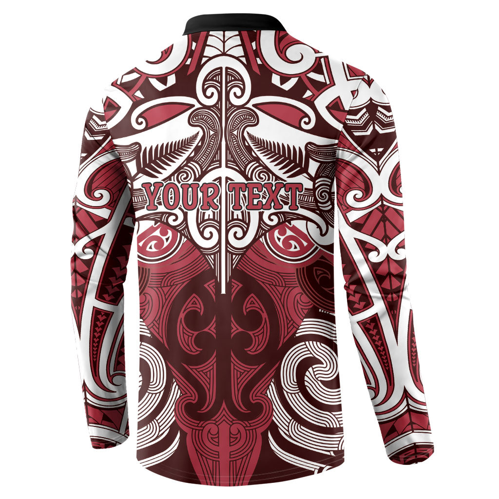 Personalised Maori Te Arawa Button Sweatshirt Silver Fern Kowhaiwhai Art LT01 - Polynesian Pride