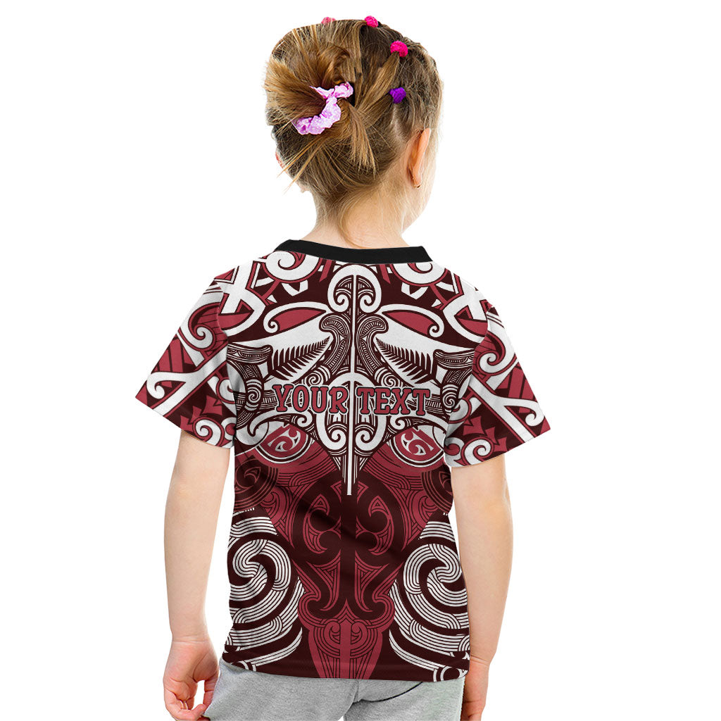 Personalised Maori Te Arawa Kid T Shirt Silver Fern Kowhaiwhai Art LT01 - Polynesian Pride
