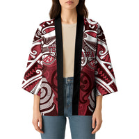 Personalised Maori Te Arawa Kimono Silver Fern Kowhaiwhai Art LT01 - Polynesian Pride