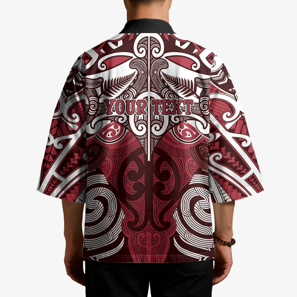 Personalised Maori Te Arawa Kimono Silver Fern Kowhaiwhai Art LT01 - Polynesian Pride