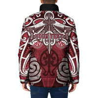 Personalised Maori Te Arawa Padded Jacket Silver Fern Kowhaiwhai Art LT01 - Polynesian Pride