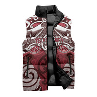 Personalised Maori Te Arawa Sleeveless Puffer Jacket Silver Fern Kowhaiwhai Art LT01 - Polynesian Pride