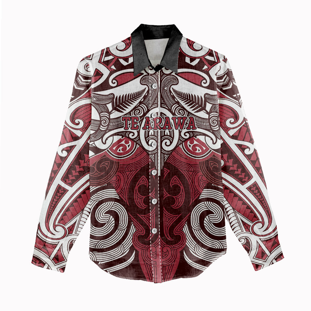 Personalised Maori Te Arawa Women Casual Shirt Silver Fern Kowhaiwhai Art LT01 - Polynesian Pride